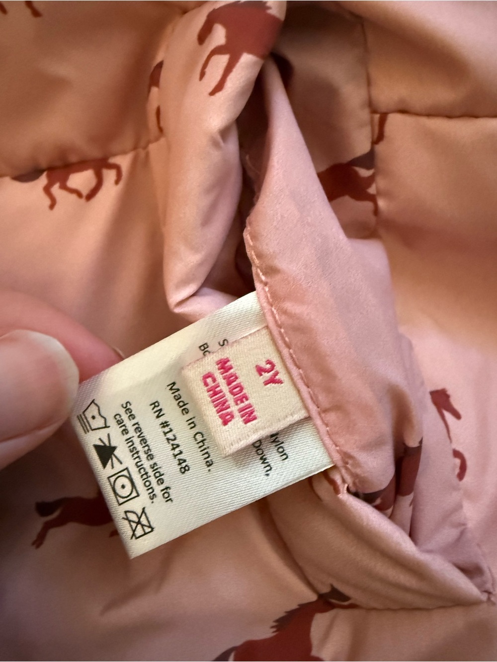 Pink Chicken Mini Horse Reversable Puffer Vest - Picture 5 of 5